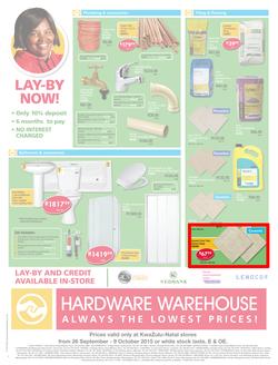 Hardware Warehouse KZN : We'll Help You Build Now (26 Sep - 9 Oct 2015), page 4