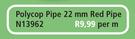 Polycop Pipe 22mm Red Pipe N13962-Per M