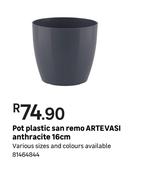 Artevasi Anthracite 16cm San Remo Plastic Pot