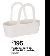 Artevasi 43cm White Plastic Pot Paris Bag