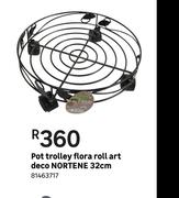 Nortene 32cm Art Deco Flora Roll Pot Trolley