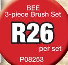 Bee 3-Piece Brush Set P08253-Per Set