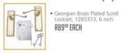 Georgian Brass Plated Scroll Lockset 6 Inch