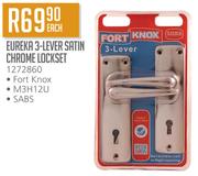 Eureka 3 Lever Satin Chrome Lockset