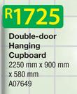 Double-Door Hanging Cupboard A07649-2250mmx900mmx580mm