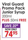 Viral Guard Promo Pack Junior Syrup-200ml + 50ml Free
