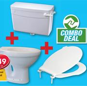 ELF Cistern, Low-Level Pan & ELF Toilet Seat S08169/S04451-Per Set