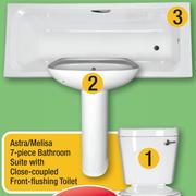 Astra/Melisa 7 Piece Bathroom Suite With Close-Coupled Front-Flushing Toilet-Per Set