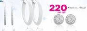 Sterling Silver Earrings With CZ-Per Pair