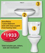 Astra/Melisa 7 Piece Bathromm Suite With Close Coupled Front Flushing Toilet-Per Set