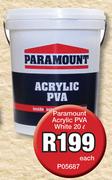 Paramount Acrylic PVA White P05687-20L 