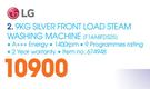 LG 9kg Silver Front Load Steam Washing Machine F14A8FDS25