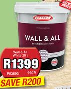 Plascon Wall & All White P03693-20Ltr