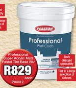 Plascon Professional Super Acrylic Matt Pastel Tint Base P04412-20Ltr