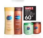 Vaseline Ladies Body Creams-500ml Or Lotions 400ml-For 2