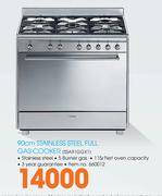 Smeg 90cm Stainless Steel Full Gas Cooker-SSA91GGX1