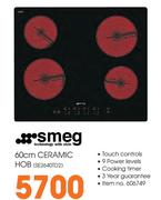 Smeg 60cm Ceramic Hob(SE2640TD2)
