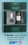 Yardley Legacy Gift Set:Eau De Parfum-50ml & Deodorant-125ml
