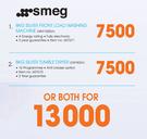Smeg 8kg Silver Front Load Washing Machine-WM128SSA & 8kg Silver Tumble Dryer-DRY8SSA