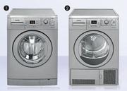 Smeg 8kg Silver Front Load Washing Machine-WM128SSA & 8kg Silver Tumble Dryer-DRY8SSA