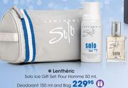 Lentheric Solo Ice Gift Set Pour Homme 50ml, Deodorant 150ml And Bag