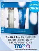 Liquid Sky Blue Gift Set:Eau De Toilette-100ml & Body Wash-150ml