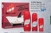 Old Spice White Water Gift Set:Shower Gel-250ml, Body Spray-150ml & Roll-On-50ml