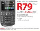 Nokia Asha 302 Smartphone-On MTN Any Time 100