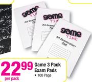 Game 3 Pack Exam Pads 100 Page-Per Pack