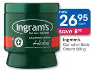 Ingram's Camphor Body Cream-500G Each