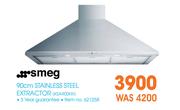 Smeg 90cm Stainless Steel Extractor KSA900HX