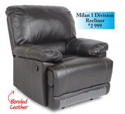 Milan 1 Division Recliner Bonded Leather