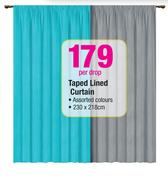 Taped Lined Curtain-230x218cm Per Drop