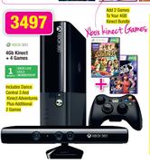 XBOX 360 4GB Kinect + 4 Games
