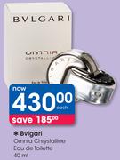 Bvlgari Omnia Chrystalline Eau De Toilette-40ml