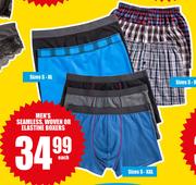 Men’s Seamless/Woven Or Elastine Boxers Sizes S-XL-Each