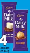 Cadbury Chocolate Slab Assorted(Excluding Bubbly)-Any 2 x 80g