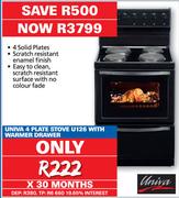 Univa 4 Plate Stove U126 with Warmer Drawer