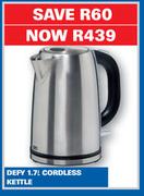 Defy 1.7Ltr Cordless Kettle