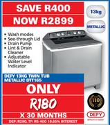 Defy 13kg Twin Tub Metallic DTT165