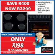 Univa Oven and Hob Blk U336B