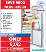 Hisense 230Ltr Metallic Fridge H299BME
