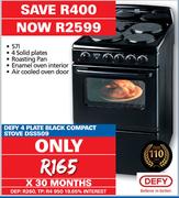 Defy 4 Plate Black Compact Stove DSS509