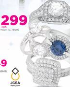 JCSA Sterling Silver Rings With CZ-Each