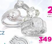 JCSA Sterling Silver Rings With CZ-Each