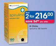 Clicks Spirulina-2x180 Tablets