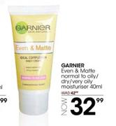 Garnier Even & Matte Normal To Oily/Dry/Very Oily Moisturiser-40ml