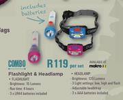 Camp Master Flashlight & Headlamp Combo-Per Set