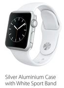 Apple Watch 38mm Silver Aluminium Case With White Sport Band