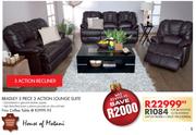 House of Motani Bradley 3 Piece 3 Action Lounge Suite